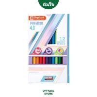 ราคา Elephant เอเลเฟ่นท์ สีไม้ ดินสอสีไม้ แท่งยาว พรีเมี่ยม 4 0 12 สี จำนวน 1 กล่อง (14421564077)