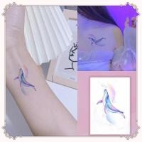 ราคา รอยสักลายปลาวาฬฟองรุ้งสาวสวยข้อมือสักสติกเกอร์รอยสักกันน้ําติดทนนาน 7 วันรอยสักเท็จชั่วคราว (19587595309)