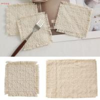 ราคา MERY แผ่นรองจานผ้าฝ้าย แผ่นรองจานตกแต่งแบบนุ่มทรงสี่เหลี่ยม แผ่นรองภาชนะผ้าฝ้ายสีเบจคุณภาพสูง (55912548337)