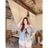 ราคา Soft Kitty นุ่มนิ่ม เสื้อสายเดี่ยว มีแขน แต่งลูกไม้ ผูกโบว์หน้าสม็อคหลัง อก 38 50 พร้อมส่ง (48708067657)