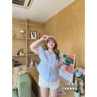 ราคา Calm Petal สดใส เสื้อคอบัวลายริ้วแขนผูกโบว์ มีสายผูกเอวข้างหลัง อก 38 50 พร้อมส่ง (44229717385)