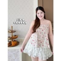 ราคา Chubby A เสื้อสาวอวบสายเดี่ยว ลายดอกน่ารัก คุณหนูสุด ๆ สดใส อก 38 50 พร้อมส่ง (40579563751)