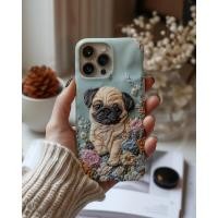 ราคา สต็อกในไทย เคสโทรศัพท์ลายดอกไม้พร้อมลายน้องหมาปั๊ก 3D น่ารัก เคสซิลิโคนกันกระแทกสำหรับ iPhone และ Samsung Galaxy ของข (46163536685)