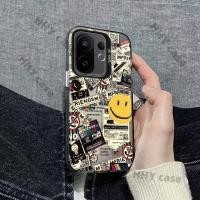 ราคา เคส Vivo V60 V50 V40 5G เคส Vivo V60 V50 Lite 5G เคส Vivo V40 Pro 5G เคส กรณี Retro สไตล์ข้อความ Smiley Face เคสกันกระแทก หรูหราปุ่ม Electroplated Hard Matte SHELL Suitabl (54860261492)