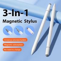 ราคา 3 in 1 Magnetic Universal Stylus ปากกาสําหรับ iPad Pro 13 11 12 9 12 9 M4 M2 2024 10th 10 9th iPad Air 11 6 5 4 8th 7th 10 2 Mini 7 6 10 5สําหรับโทรศัพท์ Pad แท็บเล็ต iPhone iPad เขียน ปากกา (29729185