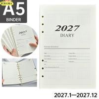 ราคา JCHAMA Diary Planner Refill หน้า English A5 2027 Journal Agenda Planner Notebook Paper Loose Leaf Binder Notebook Refill for Binder Notebook Office School (55061817326)