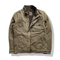 ราคา Lev s Olive Brown Military Trucker Jacket S มือสอง รอบอก 43 (27426535155)