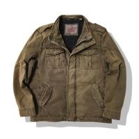 ราคา Lev s Olive Brown Vtg Sherpa Military Trucker Jacket L มือสอง รอบอก 48 (57761953788)
