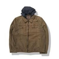 ราคา Lev s Khaki Brown Hooded Trucker Jacket รอบอก 50 (29508567560)