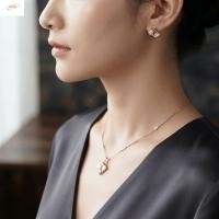 ราคา ZENZON Cat Eye Stone เครื่องประดับ Rose Gold Plated Geometric Rose Gold สร้อยคอชุด Cat Eye Stone เครื่องประดับชุด Fine Box Chain จี้เรขาคณิต Choker แฟชั่นผู้หญิง (55213548195)