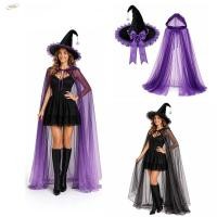 ราคา ZENZON หมวกแม่มดฮาโลวีนชุดเสื้อคลุม บทบาทเล่นตาข่ายแม่มดหมวก Hooded Cloak Masquerade Party Supplies ซาตินโบว์ Gothic Party Props Lolita คอสเพลย์ Wizard หมวกผู้หญิง Party (54013548124)