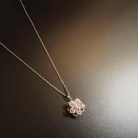 ราคา Aesthetic Pink Flower Spinner Necklace Vintage Silver Bloom Choker NIOD (53713045768)