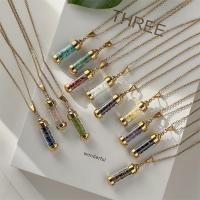 ราคา สร้อยคอจี้ขวดน้ําหอมแบบเปิดได้พร้อมขวดปรารถนากรวดสีสันสดใส จี้สแตนเลส โซ่กระดูกไหปลาร้า QHCR (56009367731)