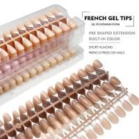 ราคา 120 ชิ้นเคล็ดลับฝรั่งเศสกดบนเล็บ Pre aped Tip Primer และ Base Coat 15 ขนาด Pre french Soft Gel เล็บปลอมสําหรับต่อเล็บ (25675215468)