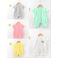 ราคา ชุดบอดี้สูทผ้าฝ้ายชายและหญิงแขนสั้นชุดรอมเปอร์ (29772436550)