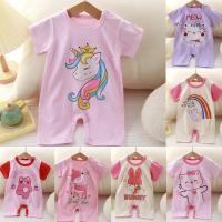 ราคา ชุดบอดี้สูทรอมเปอร์ ผ้าฝ้าย พิมพ์ลายการ์ตูนยูนิคอร์น สีชมพู สําหรับเด็กผู้หญิง (23155292802)