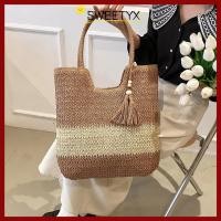 ราคา in stockSWEETYX กระเป๋าสานฟาง มีพู่ ความจุขนาดใหญ่ กระเป๋าชายหาดสาน กระเป๋าสะพายแฟชั่น ฤดูร้อน (51661836416)