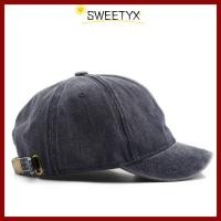 ราคา จัดส่งจากประเทศไทย หมวกเบสบอลSWEETYX สีทึบปรับได้ Peaked Cap แฟชั่นปีกสั้นล้างผ้าฝ้ายถังปานามาหมวกฤดูร้อน (48962431931)