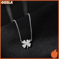ราคา GGSLA Four leaf Clover Lu ใบเสื้อกันหนาว Chokers Nelace คริสตัลเพทายจี้ Nelace สําหรับผู้หญิงเครื่องประดับใหม่ (55810987651)