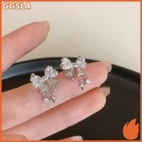 ราคา GGSLA เกาหลีประณีต Bow knot Zircon ต่างหูสตั๊ดสําหรับผู้หญิง Rhinestone ต่างหูสาวเครื่องประดับวันเกิดของขวัญใหม่ (54462106455)