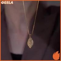 ราคา GGSLA Elegant Rhinestone Tree Leaf จี้ Nelaces สําหรับผู้หญิงเงาเพทายสแตนเลสโลหะใบ Choker Simple Clavicle Chain ใหม่ (54461771616)