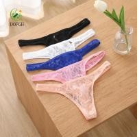 ราคา DOFGH ผู้ชายลูกไม้ Hollow Thongs กางเกงตาข่ายบางผู้ชาย Sheer ลูกไม้กางเกง สบายชุดชั้นในชุดชั้นในต่ําเอวชายกางเกงฤดูร้อน (40481789787)