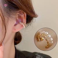 ราคา HWETR ใหม่เกาหลีสีทอง Double Layer วงกลม Twist Pearl Ear Cuff Vintage เรขาคณิตวงกลม Earcuff ปลอมเจาะไข่มุกคลิปเครื่องประดับ (56811434853)