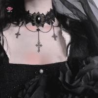 ราคา HWETR Gothic Chokers ปรับลูกไม้ Choker Collar Nelace กับ Crucifix Vintage sel Chain ผู้หญิง Steampunk ฮาโลวีนเครื่องประดับฮาโลวีนเครื่องแต่งกาย (49711513147)