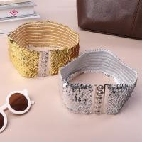 ราคา HWETR Sequined Wide Women Elastic Waspie Belt For เอว Cincher Jaets Dress (47513146889)