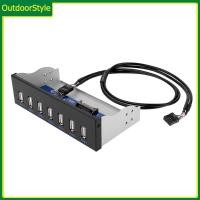ราคา สไตล์กลางแจ้ง 9 พินถึง 7 พอร์ต USB 2 0 Hub 5 25 นิ้ว CD ROM Drive Bay CD ROM แผงด้านหน้า (57711876152)