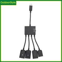 ราคา สไตล์กลางแจ้ง 4 พอร์ต Micro USB ชาร์จ OTG Hub Cable สําหรับ Samsung Android PC (52410413331)
