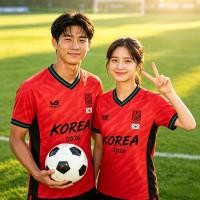 ราคา เสื้อฟุตบอลเกาหลี บอลโลก คอวีแขนสั้น เสื้อทีมชายหญิง ลายเสือแดงดำ ใส่เล่นกีฬา ซ้อมบอล ใส่สบาย (45962326111)