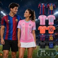 ราคา เสื้อฟุตบอลสไตล์บาร์เซโลน่า เสื้อบอลคอวีแขนสั้น ชายหญิง ลายสปอร์ต แห้งเร็ว ใส่เชียร์บอล football jersey (46663580759)