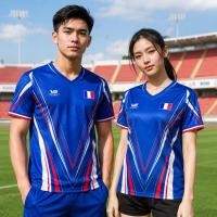ราคา เสื้อบอลฝรั่งเศส บอลโลก คอวีแขนสั้น เสื้อทีมกีฬา ชายหญิง สีน้ำเงิน ใส่ซ้อมแข่ง แห้งไว ใส่สบาย 备选标题 (49912357869)
