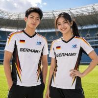 ราคา เสื้อฟุตบอลสไตล์รถถังเยอรมัน คอวีแขนสั้น เสื้อทีมชายหญิง ใส่เล่นกีฬา ซ้อมบอล แข่งบอล แห้งไว ใส่สบาย (53112283314)