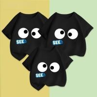 ราคา Pure Cotton Family Matching T shirt Cartoon Design for Mom Dad Kids Short Sleeve Outfit for เสื้อคู่ครอบครัว (53210699695)