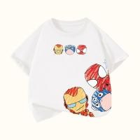 ราคา เสื้อยืดเด็กผู้ชาย แขนสั้น ลายการ์ตูน Marvel ผ้าฝ้ายแท้ นุ่มสบาย ฮิตมาก ส่งไวภายใน 24ชม (48961550411)