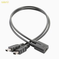 ราคา Lidu12 USB 2 0 Mini 5 Pin ชายหญิง 1 ถึง 2 Y Splitter Cable Converter ความเร็วสายชาร์จสายไฟ (48259425436)