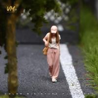 ราคา ทาสี Miniatures 1 64 Scale Girl พร้อมผ้าใบกระเป๋าฉาก Diorama Action Figure Tiny People Model สําหรับรถยนต์ตกแต่งคอลเลกชัน (49811925719)