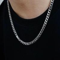 ราคา ไทเทเนี่ยมเหล็กสร้อยคอโซ่คิวบาผู้ชาย不钢 金巴项链项链男美式潮流简约อเนกประสงค์百搭小众高级 เกย์气锁骨链色tVE4 (50409739633)