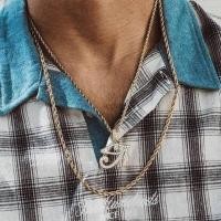ราคา เหล็กไทเทเนียมคุณภาพสูงเงินสดใสทองไหล高级小钢亮银色金色花链项链男流女 复 气气气质面 (57459739644)