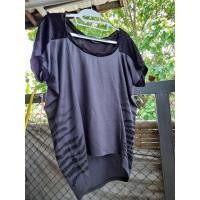 ราคา ลดราคา เสื้อยืดดำลายเลื่อม แต่งคอ แต่งชายระบาย อก 38 40 (28563904800)