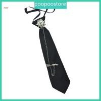 ราคา POOP Vintage College Aesthetic Pre Tied Neck Tie with Arrows Chain For Campus Event (47862120235)
