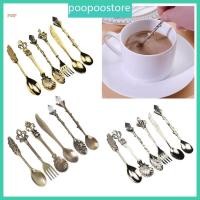 ราคา POOP 6 ชิ้นคริสตัลโบราณช้อนกาแฟ Ergonomic Handle ชุดเครื่องครัว (48562117120)