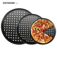 ราคา IFAYSHOW ถาดอบพิซซ่า กระทะพิซซ่าแบบมีรูเหล็กคาร์บอนไม่ติด วัตถุประสงค์ Mupti ทรงกลมทนทาน 10 11 12 นิ้วเครื่องมืออบกรอบ Bubbly (55359977756)
