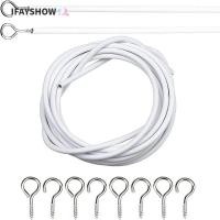 ราคา IFAYSHOW 1 ชุดสายไฟหน้าต่าง สีขาวพร้อม HOOKS EYES เชือกสปริงผ้าม่าน เหล็ก PVC 2 3 4 5 เมตรลวดรางผ้าม่าน (57513045855)