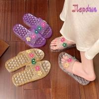 ราคา JEPDWN รองเท้าแตะเยลลี่ลายดอกไม้ รองเท้าแตะเปิดนิ้วเท้าพื้นนุ่มกันลื่น แฟชั่นประดับดอกไม้โปร่งใสรองเท้าแตะฤดูร้อนผู้หญิง (56363735331)