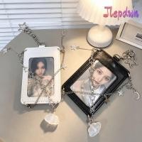 ราคา JEPDWN Photocard Holder Star Chain Decor Y2K Y2K Card Holder ทนทาน PU หนังการ์ด Kpop แฟน (54113928327)
