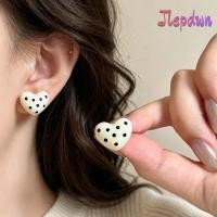ราคา JEPDWN ต่างหูหัวใจ ต่างหูรูปหัวใจลายจุดรูปหัวใจ เครื่องประดับหรูหราต่างหูสตั๊ดสีสันสดใสผู้หญิง (53013924897)