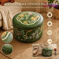 ราคา JEPDWN Ottoman Pouf Boho รูปแบบ Filledable Design สตูลวางเท้า PU หนังขนาดใหญ่เปิดเบาะรองนั่งห้องนั่งเล่น (51314093435)